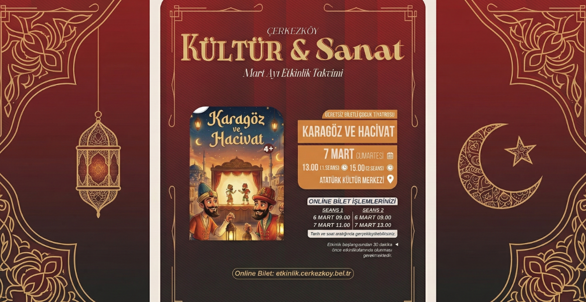 Çerkezköy’de Çocuklar İçin Kahkaha Dolu Gün! Karagöz Ve Hacivat Sahneye Çıkıyor