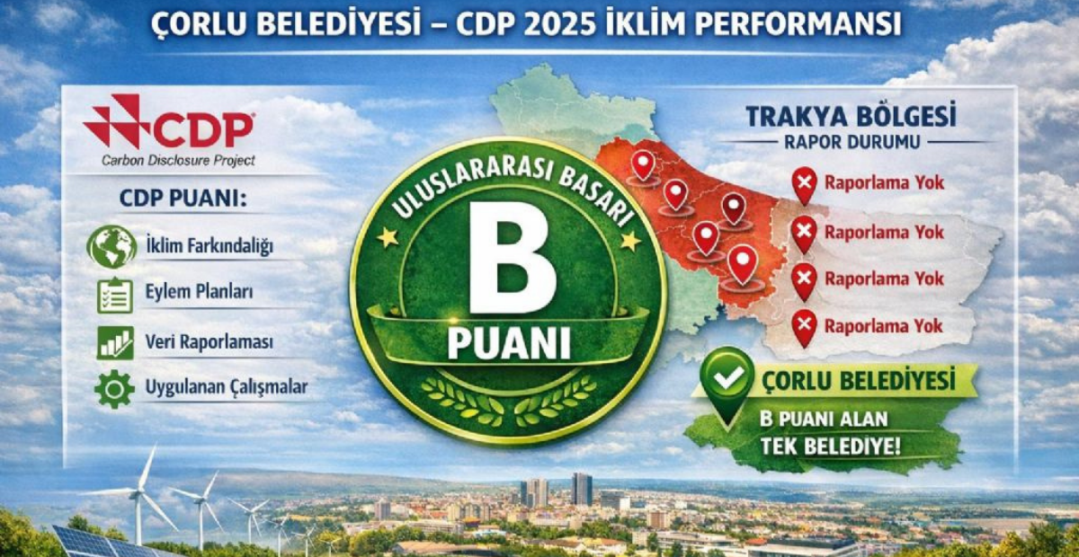 Çorlu Belediyesi’ne Uluslararası Çevre Başarısı: CDP’den “B” Notu