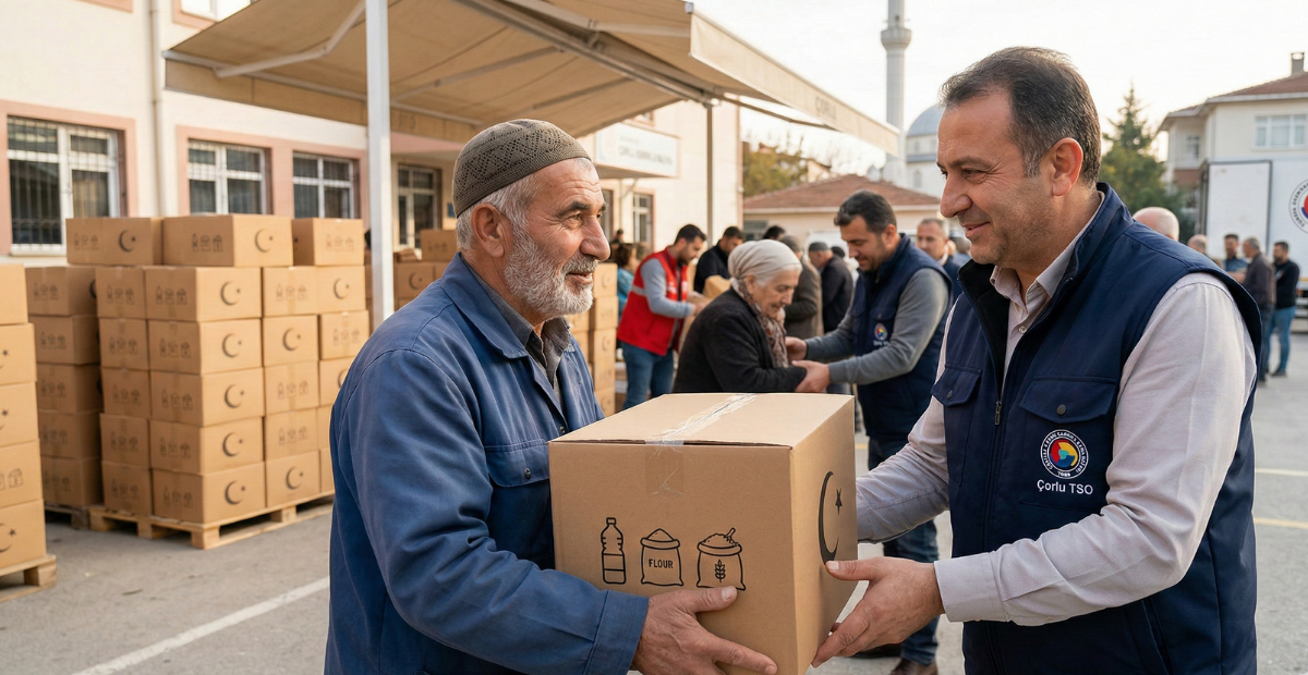 Çorlu TSO’dan Ramazan Desteği! 1.000 Aileye Gıda Yardımı