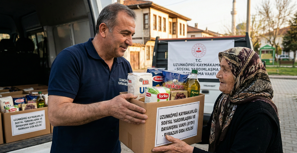 Edirne Uzunköprü’de Ramazan Dayanışması: İhtiyaç Sahiplerine Gıda Kolisi Desteği
