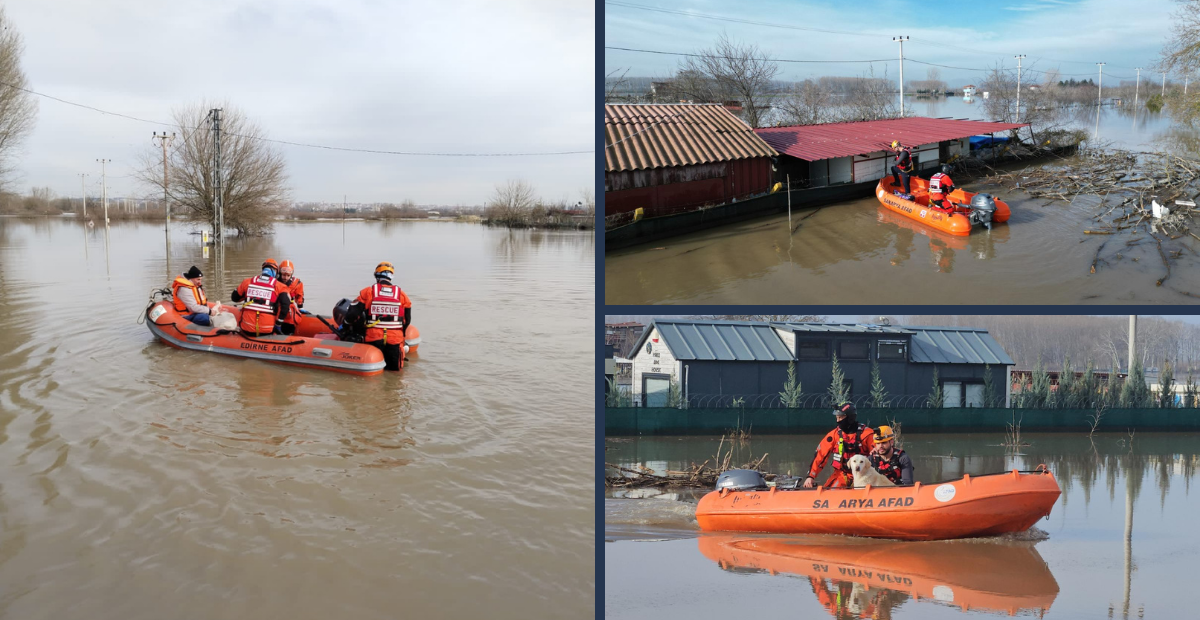 Edirne’de Korku Dolu Anlar! Nehirler Taştı, 3 Kişi Son Anda Kurtarıldı