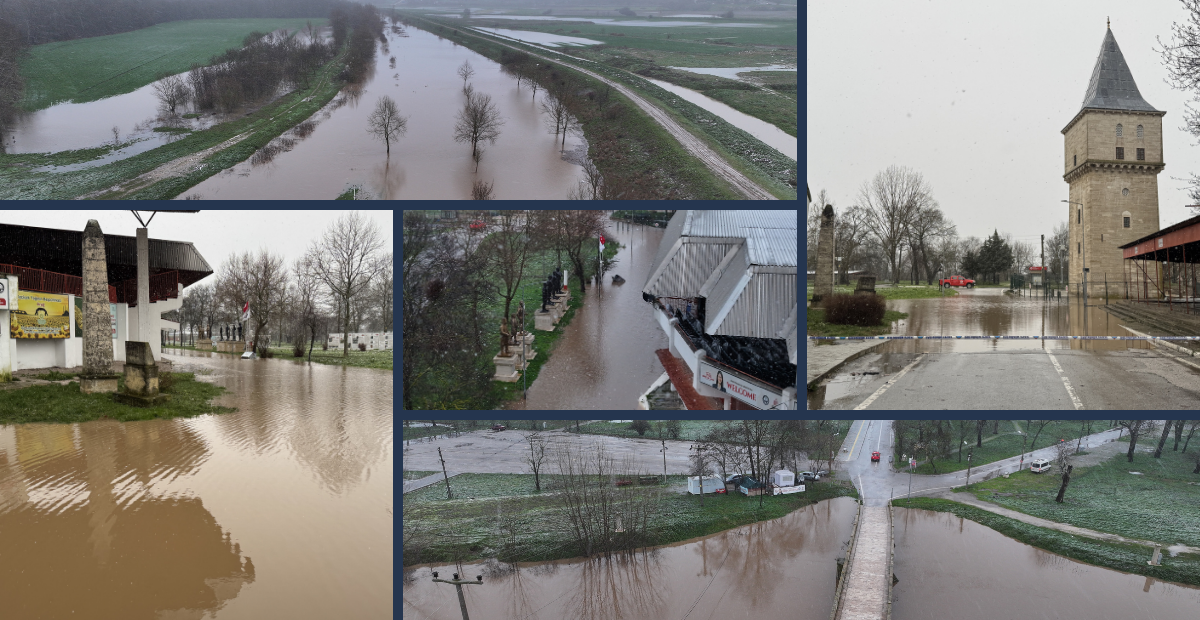 Edirne’de Tunca Nehri Taştı: Sarayiçi’nde Su Seviyesi Yükseldi