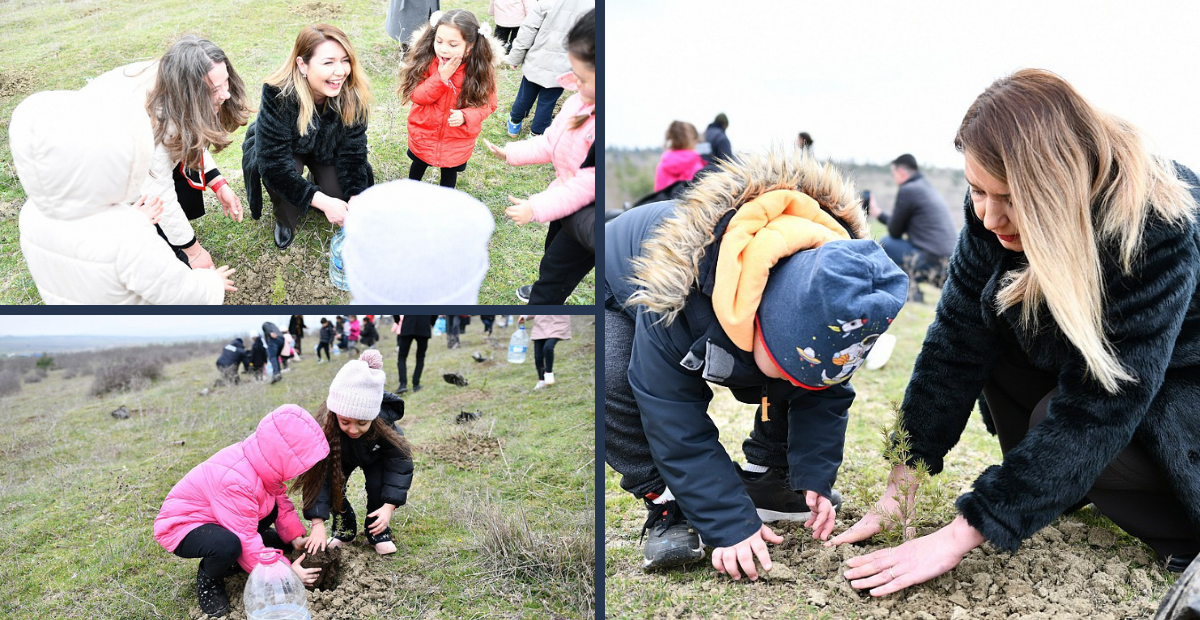 Minik Eller Geleceğe Nefes Oldu: Çocuklar Fidanları Toprakla Buluşturdu