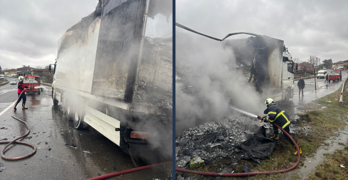 Seyir Halindeki Hamsi Yüklü Tır Alev Aldı! Kırklareli’nde Korku Dolu Anlar