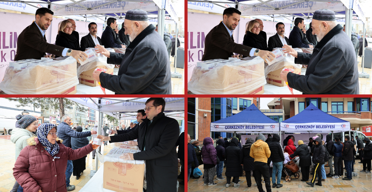 Tekirdağ Çerkezköy’de Berat Kandili Bereketi: Cumhuriyet Meydanı’nda Kandil Simidi İkramı