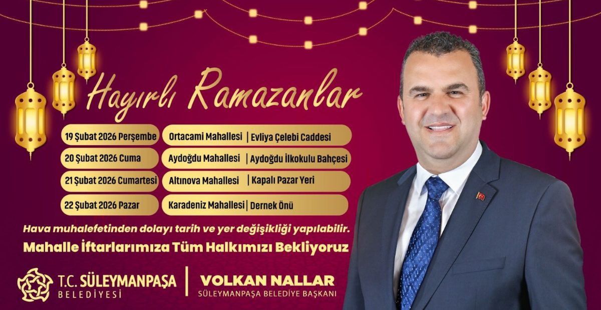 Tekirdağ Süleymanpaşa’da Mahalle İftarları Başlıyor: İşte Gün Gün Program